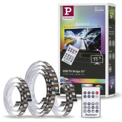 Paulmann 78880 LED TV Strips 55&quot; 2m USB RGB Remote-Control Dynamic Lighting