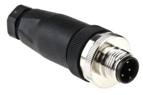 Złącze wielostykowe przemysłowe 4-pinowe M12 Montaż na kablu Wtyczka TE Connectivity