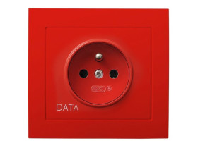 KIER Gniazdo pojedyncze z uziemieniem DATA czerwony GP-1WZD/22 OSPEL