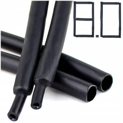 1M RURKA KOSZULKA TERMOKURCZLIWA z KLEJEM GRUBA CZARNA 8mm 8/2.7 mm