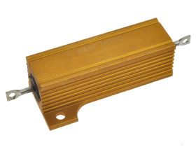 Rezystor; drutowy z radiatorem; R50W5%25R; lutowany; śruba z nakrętką; 50W; 25ohm; 5%; aluminiowa; osiowe; 50x29,2x16mm; KLS; Ro