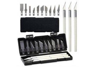 ZESTAW NOŻY NOŻYK MODELARSKICH SKALPEL 13 OSTRZY + ETUI
