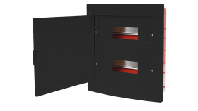 Rozdzielnia Obudowa Elektryczna Podtynkowa 2X12 24 Czarna Czrm-Pt-24M