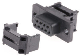 Złącze D-Sub 9-pinowe Żeński Proste Montaż na kablu raster 1.27mm Złoto na niklu