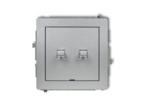 DECO Wyłącznik schodowy podwójny w stylu amerykańskim (dwa klawisze bez piktogramów) srebrny metalik 7DWPUS-33.1 KARLIK