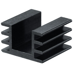 Extruded heatsink, (L x W x H) 37.5 x 32 x 20 mm, 10 K/W, black anodized, SK 76 37,5 SA