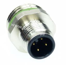 RSFM 4, wtyk 4 stykowy, M12x1/FIXCON, gw.M16x1,5 przyłącze lutowane, styki pozłacane 0,8um, 25023, LUMBERG