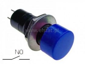 Przełącznik chwilowy NO plastik fi=16; niebieski