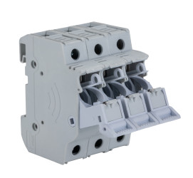 Uchwyt bezpiecznikowy montowany na szynie Mocowanie szynowe rozmiar: 10 x 38mm 30A 600V ac, ze wskaźnikiem stanu Śruba