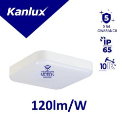 Plafoniera LED IPER LED 26W-NW-L-SE kwadratowa z czujnikiem ruchu 3120lm 4000K IP65 IK10 II kl. PZH 5 lat Gwar. biały 37304