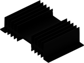 Extruded heatsink, (L x W x H) 75 x 121.3 x 31.4 mm, 2.75 to 1.25 K/W, black anodized, 10019778