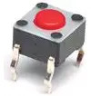 Short-stroke pushbutton, Form A (N/O), 50 mA/24 VDC, unlit , actuator (red, L 0.7 mm), 2.54 N, THT, 1825910-3