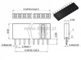 PB-10S gniazdo jednorz. do druku proste