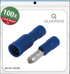23C491 Rundstecker-hülsen 4 mm Set, 1,5 - 2,5 mm², blau