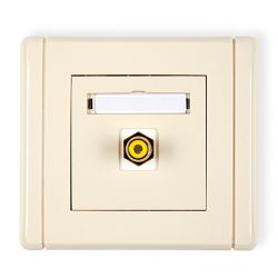 Gniazdo pojedyncze RCA (typu cinch - żółty, pozłacany)