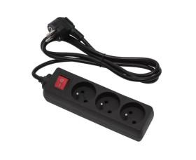 Przedłużacz z wyłącznikiem ECONOMIC 3-gniazda z/u 5m /H05VV-F 3x1/ czarny EPS-305W-2