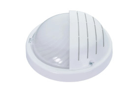 Oprawa GRILL, E27, 60W, biała-polipropylen, klosz matowy-szkło, IP44, osłona A2240-M