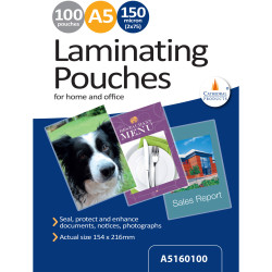 Cathedral Products LPA5150100 Laminating Pouch A5 150 Micron - 100pk