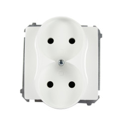 Gniazdo podwójne b/u białe BMG2M.01/11 Kontakt-Simon Basic