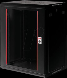 26210286 19" wall-mounted housing, 15U, 450mm depth, black