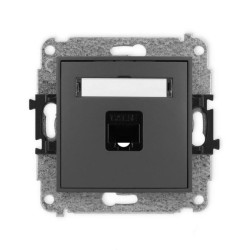 ICON Mechanizm gniazda komputerowego pojedynczego 1xRJ45, kat. 5e, 8-stykowy grafitowy mat 28IGK-1