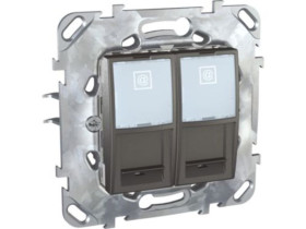 UNICA CLASS Gniazdo komputerowe 2x RJ45 kat.5 UTP grafit MGU50.2020.12Z SCHNEIDER ELECTRIC