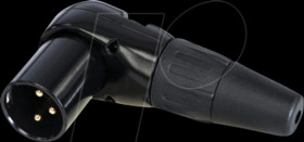 RC3MR-B XLR cable plug 3-pin angled, black