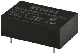 Przetwornica DC-DC, 6W, Uwe 4,5 → 9 V DC, Uwy ±12V dc, Iwy ±208mA, Recom