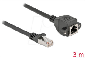 87003 Cat.6a extension cable, S/FTP, black, 3 m