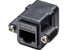 RJ45 adapter montażowy z kołnierzem montażowym, CAT 6