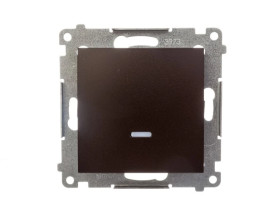 Simon 54 Przycisk pojedynczy zwierny z podświetleniem brąz mat DP1AL.01/46