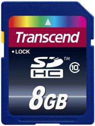 Karta SD SDHC, 8 GB Tak MLC, Transcend -40 → +85°C