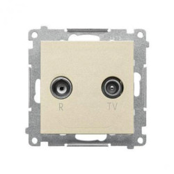 Simon 55 Gniazdo antenowe R-TV zakończeniowe 10 dB do gniazd przelotowych(moduł) 1x Wejście:5÷862 MHz Szampański mat TAZ.01/144