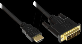 GC-M0012 HDMI 19pol male &gt; DVI-D 24+1 male, black, 5m