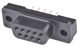 Złącze D-Sub 9-pinowe Żeński Proste Przewlekany raster 2.74mm Złoto na niklu