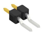 Pin header, 2 pole, pitch 2.54 mm, straight, black, SL12SMD0312S