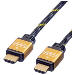 Roline 11.04.5565 HDMI Cable Black Gold Plated 5m Double Shielded