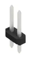 Pin header, 2 pole, pitch 2.54 mm, straight, black, 10058622