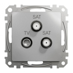 Gniazdo TV/SAT/SAT końcowe (4dB), srebrne aluminium, Sedna Design i Elements SDD113481S