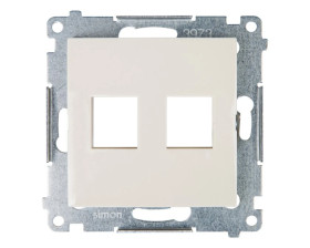 Simon 54 Pokrywa gniazda teleinformatycznego podwójnego 2xRJ Keystone płaska kremowa DKP2.01/41