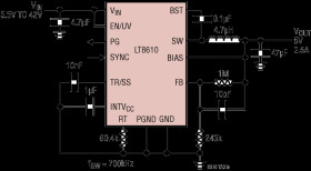 42V, 2.5A Synchronous Step-Down Regulator with 2.5μA Quiescent Current
