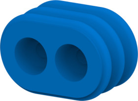 Wire seal, blue, 2 poles for signal double locking series, 2321922-2