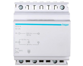 Transformator bezpieczeństwa 230/12-24V AC 40VA ST314