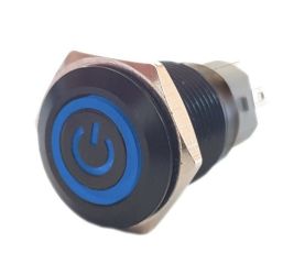 Przycisk wandaloodporny PBWB-16APP bistabilny niebieskie podświetlenie 12V