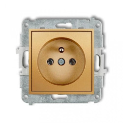 ICON Mechanizm gniazda pojedynczego z uziemieniem 2P+Z (bez przesłon torów prądowych) złoty 29IGP-1z