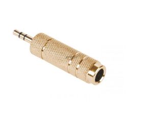PRZEJŚCIE WTYK 3.5/GNIAZDO 6.3 STEREO ZŁOCONE METALOWE