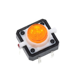 12x12x7.3mm Illuminated Micro TACT Switch Button - Yellow