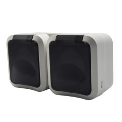 Gniazdo z uziemieniem podwójne natynkowe Aqua Pro IP55 białe klapka dymna / 60329