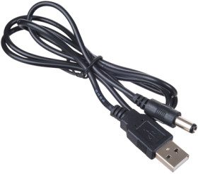 DC adapter cable, 0.8 m, black, plug 5.5 x 2.5 mm, straight to USB-A, AK-DC-04