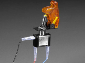 Adafruit Illuminated Toggle Switch with Cover - Yellow